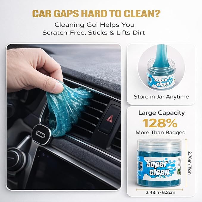 8-Piece Car Interior & Exterior Cleaning Kit - 160g Gel - Image 6