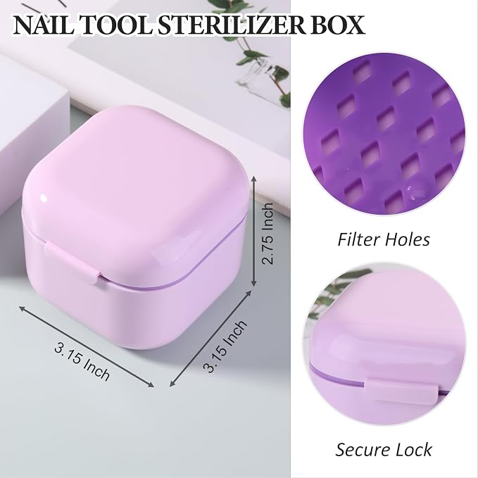 1Pc Plastic Nail Tool Sterilizer Box Nail Drill Bits Cleaning Box Polishing - Image 2