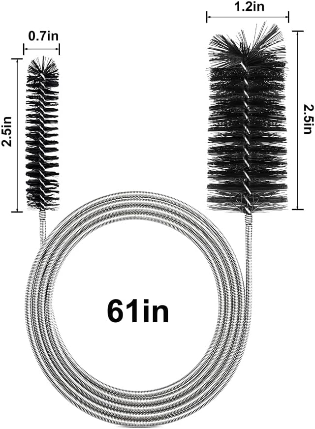 2-Pack Flexible Dual-Ended Aquarium & Kitchen Tube Brush – Stainless Steel Core - Image 2