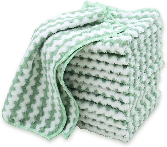 12PACK Soft Dish Cloths, Microfiber Cleaning Cloths: All-Purpose Washing/Lint by Neoweming-Lessismore
