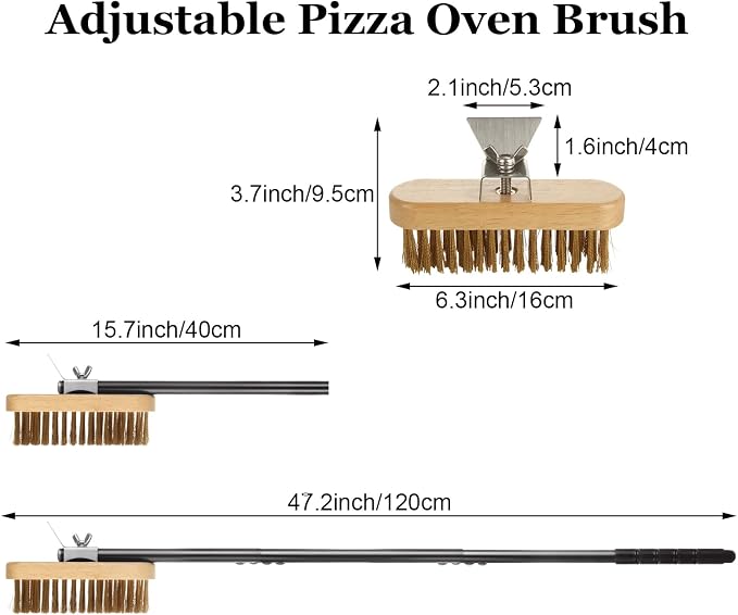 1 Pcs Adjustable 47" Pizza Oven Brush - Image 2