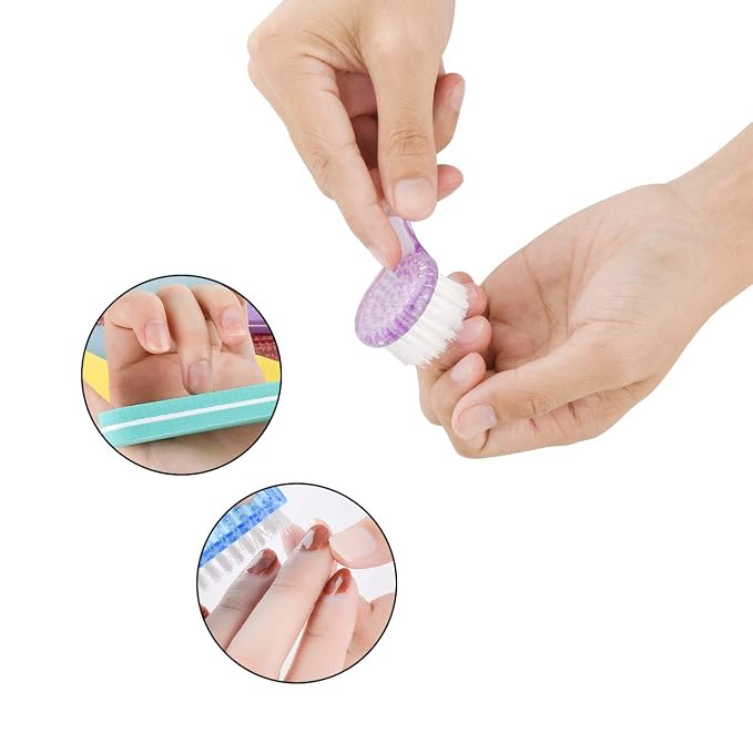 CM Pack of 4 Nail Brushes Manicure Fingernail Scrubbing Cleaning Brushes - Image 6
