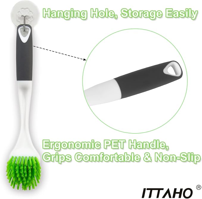 ITTAHO Dish Scrub Brush Kit, Kitchen Brush Set - Image 4