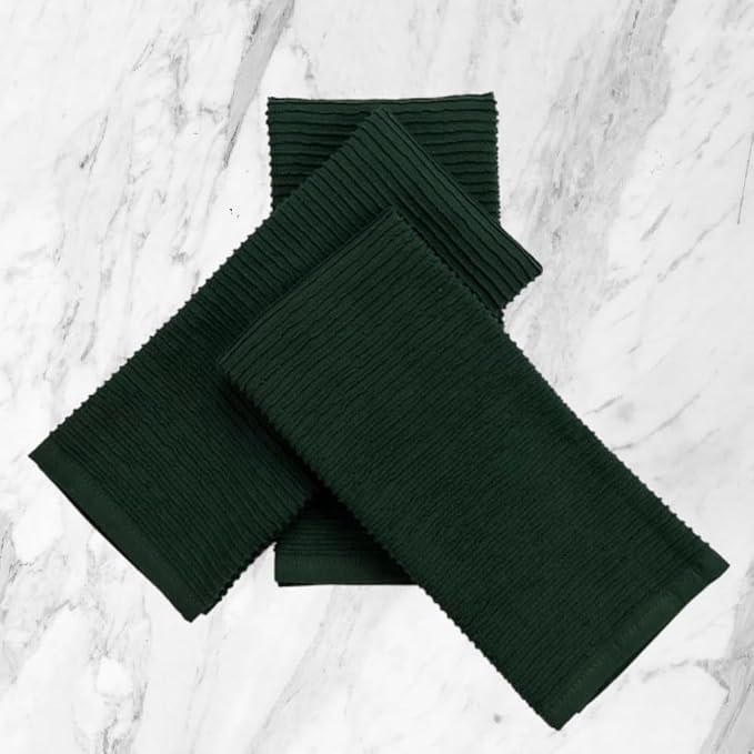 Serafina Home Dark Green Kitchen Hand Dish Towels: 100% Cotton Cloth Soft - Image 5