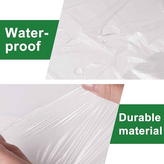 6-Pack 9x12 ft Painter Plastic Drop Cloths Sheet, Waterproof Anti-dust Cover - Image 3