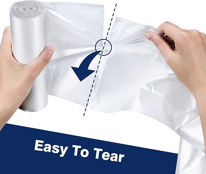 7-10 Gallon Clear Trash Can Liners, Wholesale 1000 Count, High Density Garbage - Image 4