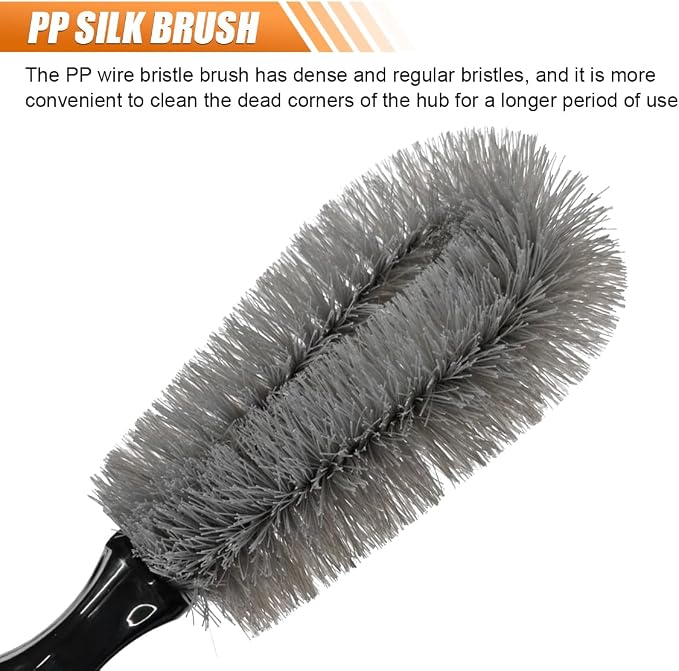 Car Wheel & Tire Wash Brush, Soft Bristle Car Wheel Detailing Cleaning Brush - Image 3