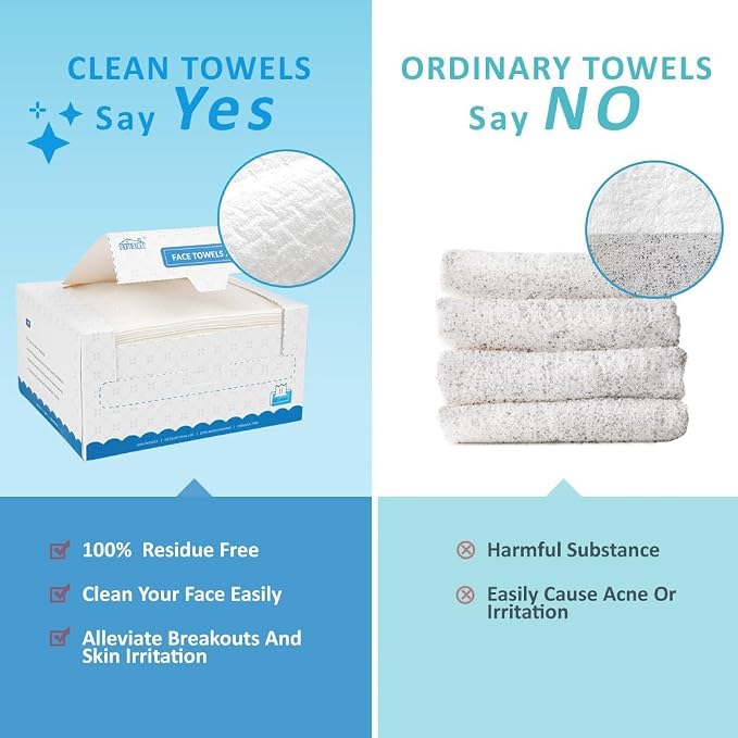 HOMEXCEL Face Towels, Disposable Face Towelette, Biodegradable Makeup Remover - Image 6