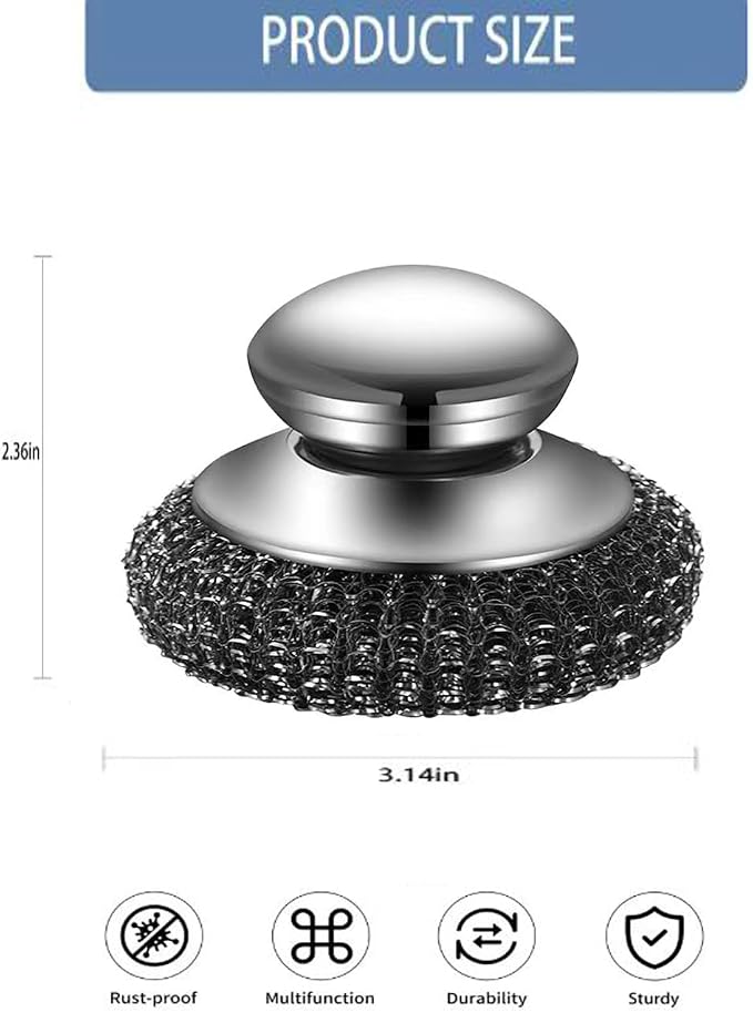 Steel Wool Scrubber, Oven Cleaner Brush, Stainless Steel Scrubber and Crevice - Image 7
