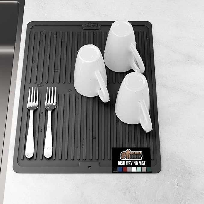 GORILLA GRIP 100% BPA-Free Patented Silicone Dish Drying Mat by GorillaGrip
