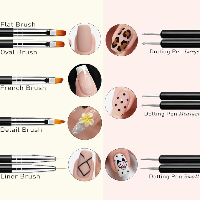 LIGHT RAIN 34Pcs Nail Art Brush Set - Image 2