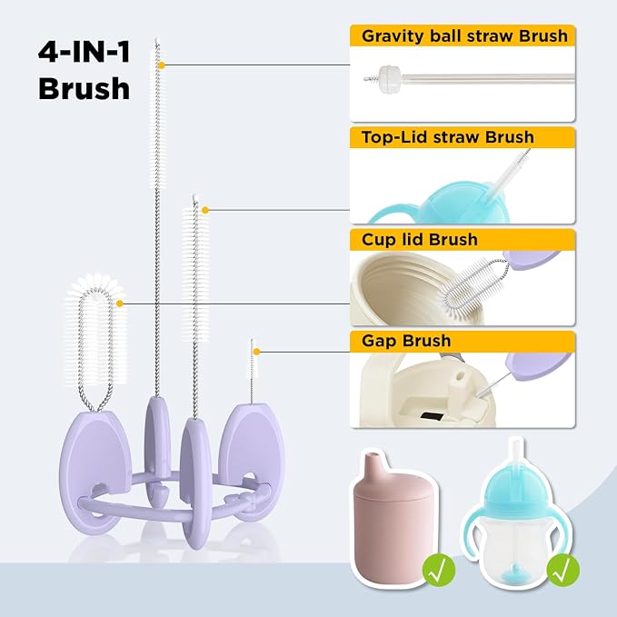 Baby Straw Brush Set, 4 Piece Cleaner Kit - Image 3