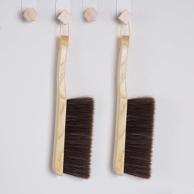 Rbenxia 2 Pieces Wooden Handle Bench Brushes Horse Hair Brushes Soft Bristles - Image 7