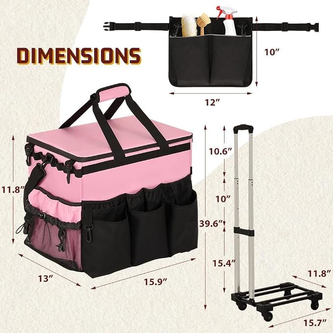 Rolling Cleaning Caddy, Cleaning Supplies Organizer - Image 7