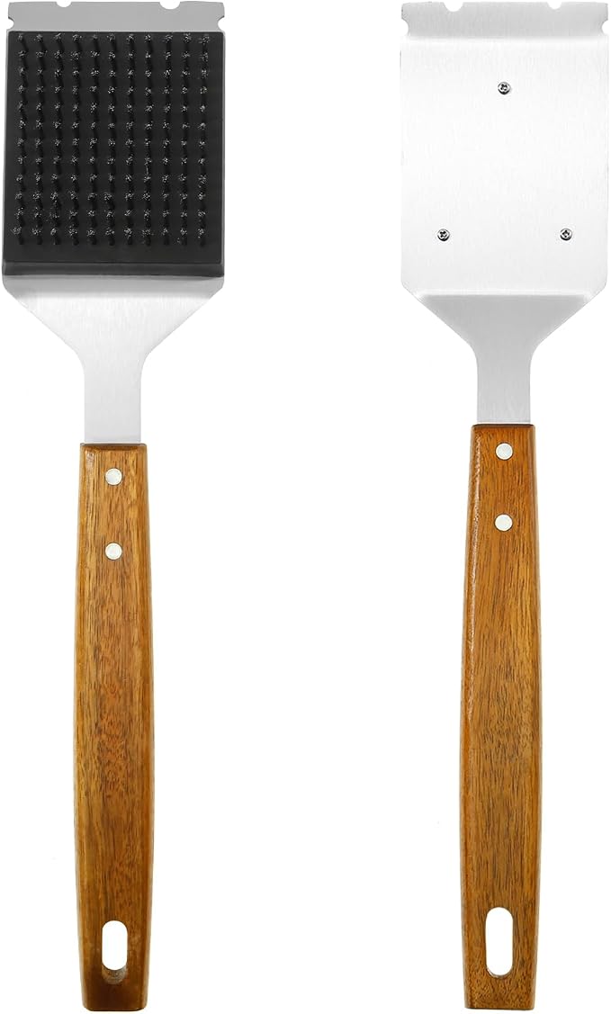 2Pcs Grill Cleaning Brush Set Ergonomic BBQ Brush and Scraper by Unknown