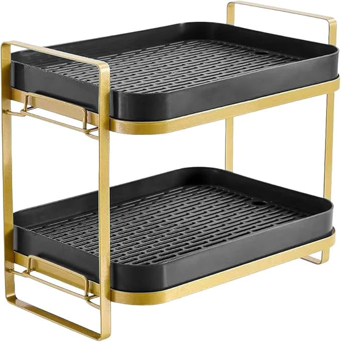 Cup Drying Rack Stand 2 Tier Organizer Countertop Station Shelf Strong Carbon by Vapaa+taide