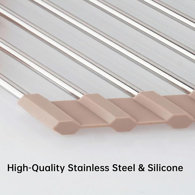 Tomorotec Foldable Stainless Steel Triangle Roll-Up Dish Drying Rack - Image 2