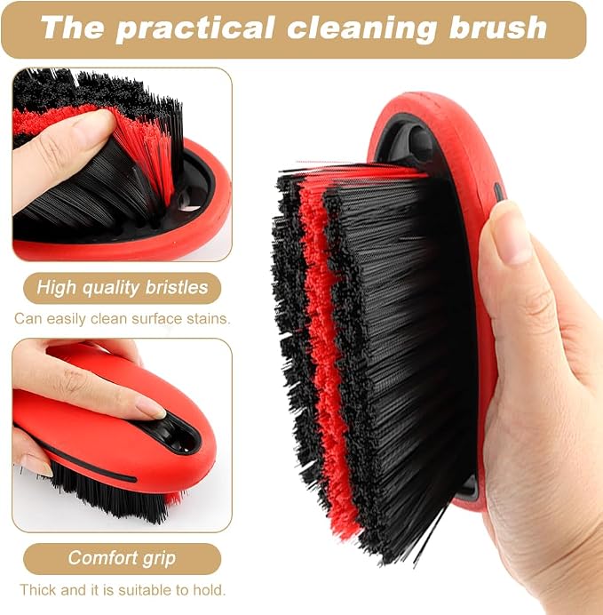 Carpet Brush, Scrub Brush Carpet Scrubber Stiff Bristle Detailing Scrub Brushes - Image 5