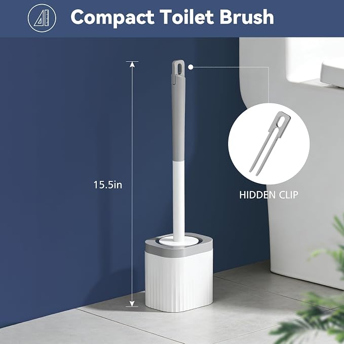 Toilet Brush, Compact Toilet Brush and Holder Set - Image 2