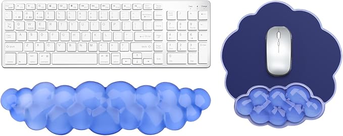 Gel Cloud Keyboard and Mouse Wrist Rest, Cute Wrist Support and Arm Support Rest by KEPUTAIER