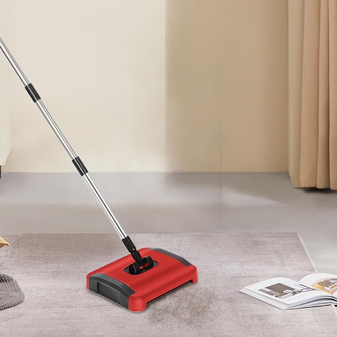 Carpet Sweeper Manual 3 Rolling Brushes Floor Sweeper Carpet Brush - Image 4