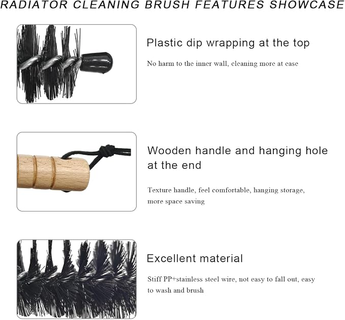 Radiator Cleaner Brush, 30 Inches Flexible Radiator Duster Cleaning Brush - Image 3