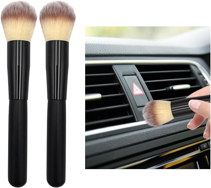 Ziciner 2 PCS Car Detailing Brush, Curved Soft Bristles Auto Removal Dust by Ziciner