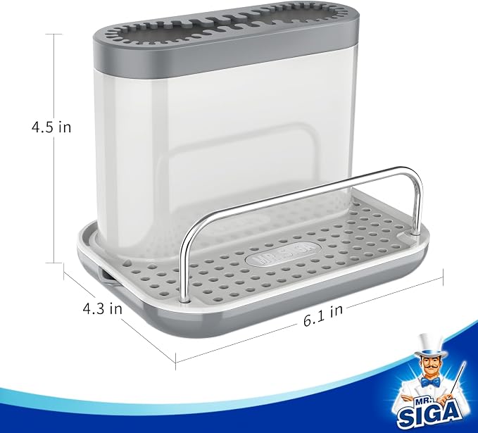 MR.SIGA Sink Caddy, Kitchen Sink Organizer Sponge Brush Holder - Image 8