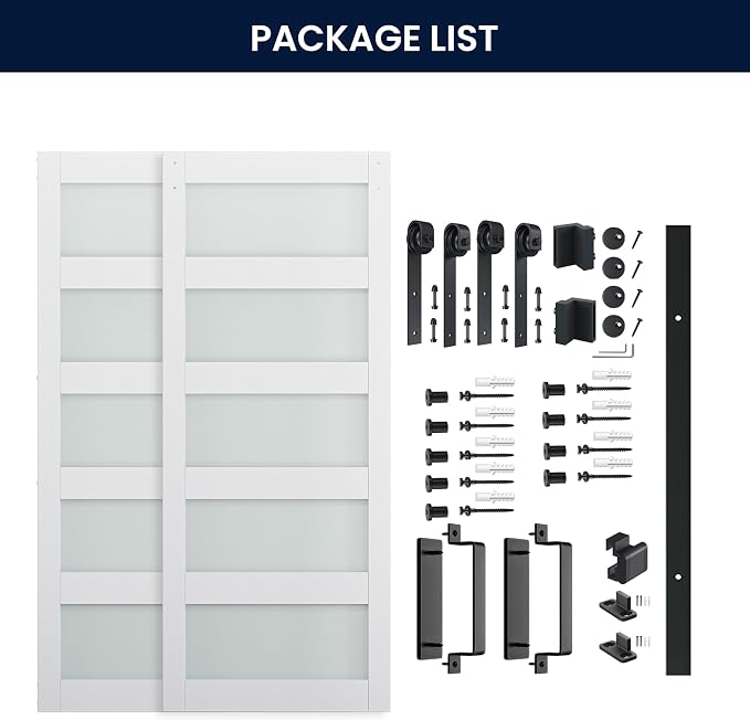 SmartStandard 72 x 84 in Glass Barn Door - Image 4