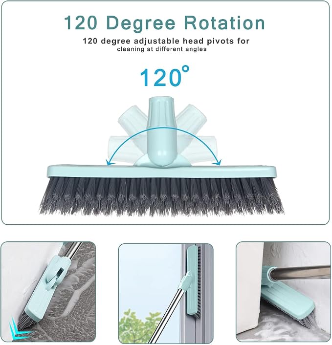 Affogato Floor Scrub Brush Bathroom Long Handle Bathtub Push Broom Shower Tile - Image 2