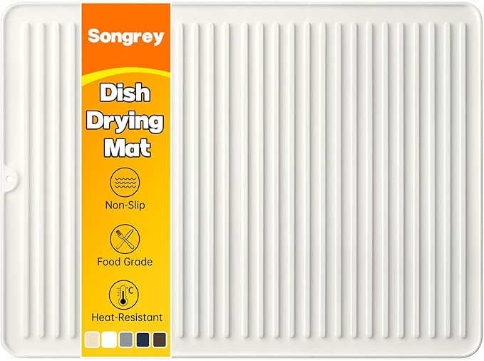 Songrey 24" x 18" Silicone Dish Drying Mat, Kitchen Counter Drying Pad by Unknown