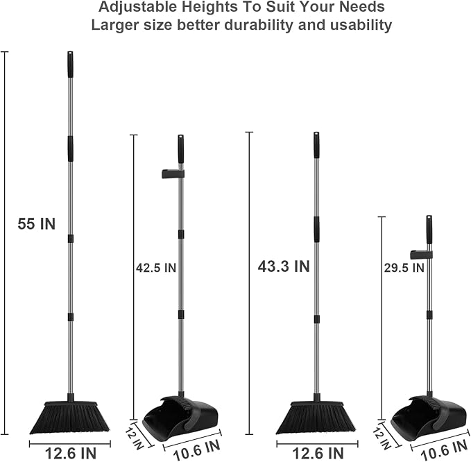 Broom and Dustpan Set, Large Household Broom - Image 2