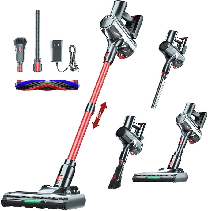 Cordless Vacuum Cleaner, 48Kpa Strong Suction, 50Mins Runtime, Anti-Tangle by Unknown