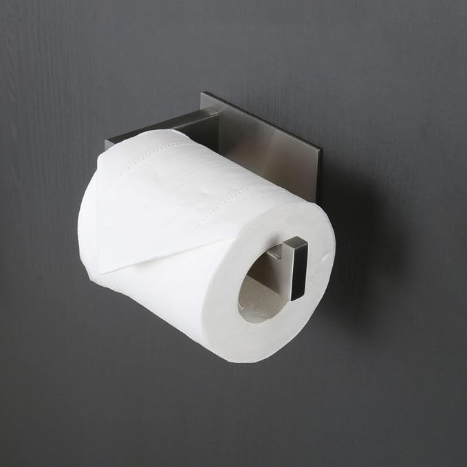 Toilet Paper Holder, Self Adhesive Tissue Holder Stainless Steel Rustproof - Image 2