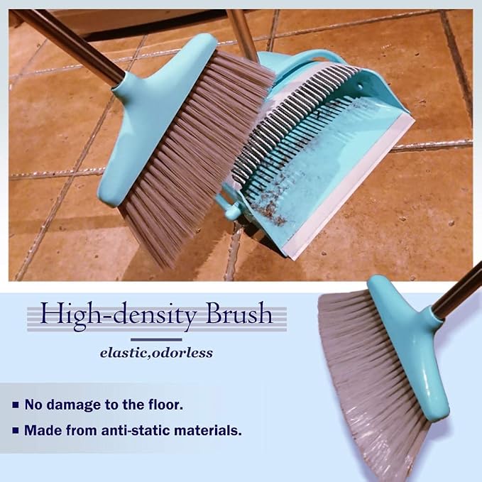 Broom and Dustpan Set Lightweight Upright Lobby Broom and Dust Pan Combo - Image 5