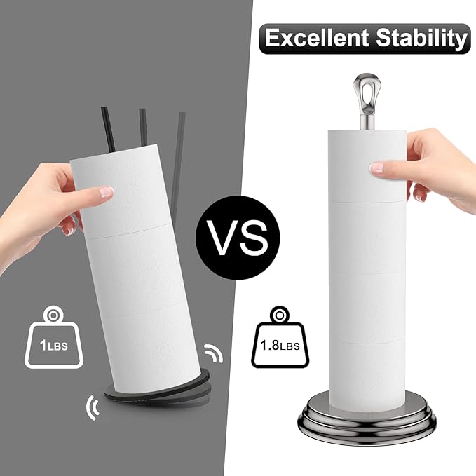 Toilet Paper Holder with Rustproof, Metal Free Standing Toilet Paper Stand - Image 3