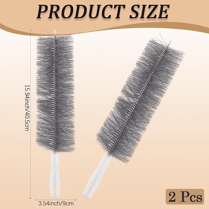 CREATCABIN 2Pcs Fan Cleaning Brush Flexible Fan Dusting Brush Gray Nylon - Image 2