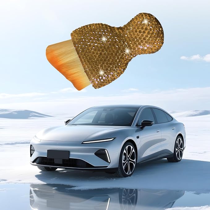 Bling Car Detailing Brush, Crystal Rhinestone Non-Scratch Vehicle Cleaning Dust - Image 6