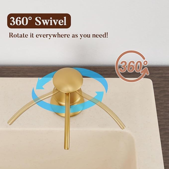 Built in Soap Dispenser for Kitchen Sink Countertop, Solid Brass Pump Head Long - Image 5
