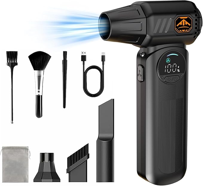 Compressed Air Duster 150000 RPM, Cordless Electric Air Blower by Deparee