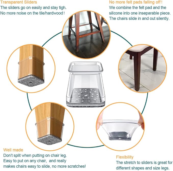32 Pcs Square Chair Leg Protectors - Image 6