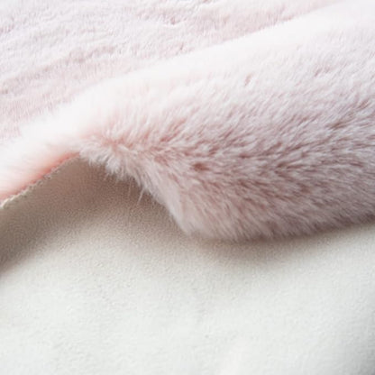 Pink Fluffy Shag Carpet Faux Bunny Washable Plush Fur Area Rugs for Bedroom 4x6 Nursery Rug for Living Room
