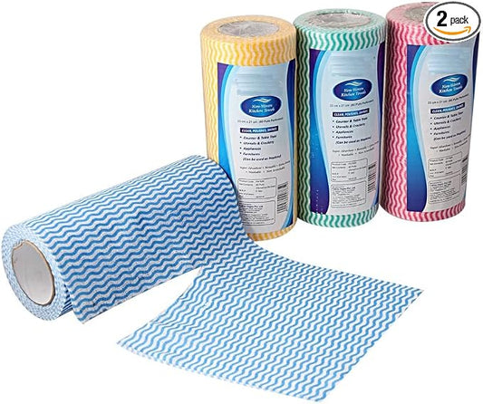 Non-Woven 2 Packs of Kitchen Towel Roll | Cleaning Wipes | Washable & Reusable by Unknown