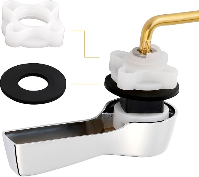 Hibbent Universal Metal Front Mount Toilet Handle Replacement Kit, Brass Toilet - Image 3