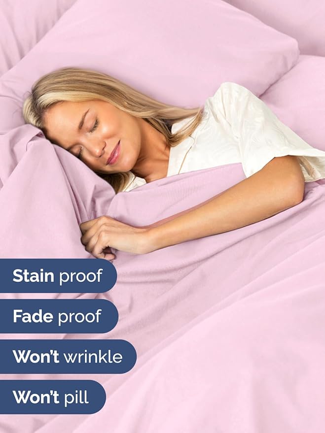 Extra Deep King Sheet Set - 6 Piece Breathable & Cooling Sheets - Hotel Luxury Bed Sheets Set - Easy & Secure Fit - Soft, Wrinkle Free & Comfy Sheets Set - Light Pink Sheet Set with Extra Deep Pockets