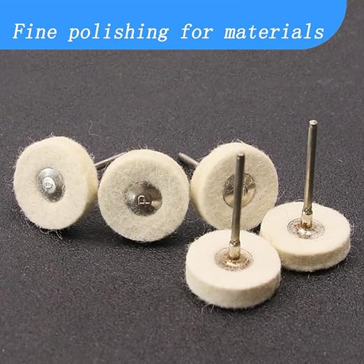 Luo ke 20 Pack Compressed Wool Felt Polishing Wheel 1/8" Mandrel Mounted Wool - Image 4