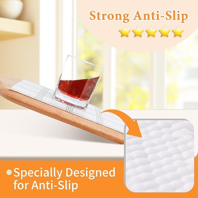 Shelf Liner for Kitchen Cabinets Non Adhesive Drawer Liner Non-Slip Thickened Shelf Liner Paper Strong Easy to Clean for Tool Box Refrigerator with Knife and Tape Measure, White Square, 11.8 x 118 in