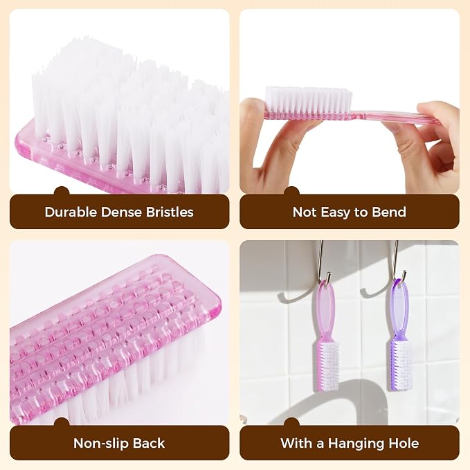Nail Brush for Cleaning Fingernails, Larbois 4 Pack Deep Cleaning Fingernail - Image 2