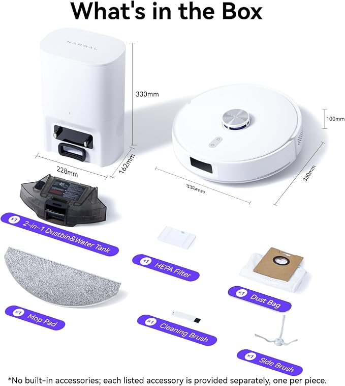 NARWAL Freo S Robot Vacuum and Mop Combo, 8000Pa Suction, 180 Days Hands Free - Image 8
