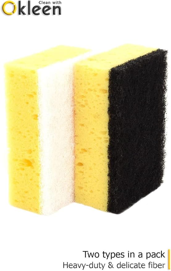 Yellow Multi Use Scrub Sponge. Made in Europe. Large Pack of 18. 4.3x2.8x1.4 - Image 7